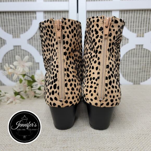 Qupid Women's Mystique Black and Tan Leopard Ankle Bootie Size 7 - Picture 6 of 12